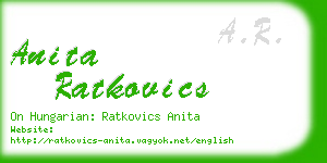 anita ratkovics business card